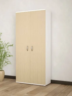 Guardaroba 2 ante Bandu, 80x52h170 cm, Bianco e Grigio<Dmora Sale