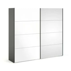 Guardaroba 2 ante Catalina, 61x243 h220 cm, Nero e Bianco<Dmora Online
