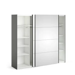 Guardaroba 2 ante Catalina, 61x243 h220 cm, Nero e Bianco<Dmora Online