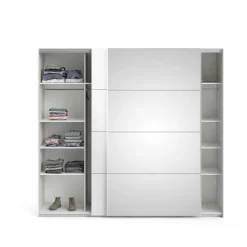 Guardaroba 2 ante Catalina, 61x243 h220 cm, Bianco<Dmora New