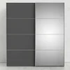 Guardaroba 2 ante Cerreto, 182x64 h202 cm, Bianco e Grigio<Dmora Sale