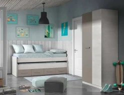Guardaroba 2 ante Daabec, 90x52h200 cm, Bianco e Marrone<Dmora Cheap