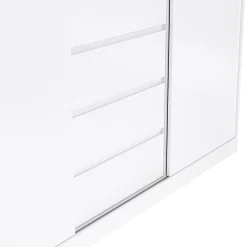 Guardaroba 3 ante Delphine, Mobile camera da letto, Cabina armadio portabiti, Armadio appendiabiti, 60x177 h200 cm, Bianco<Dmora Store