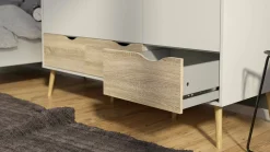 Guardaroba 3 ante Devota, 147x58 h200 cm, Bianco e Quercia<Dmora Store