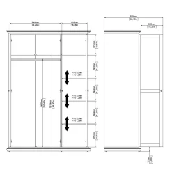 Guardaroba 3 ante Dolor, 139x61 h201 cm,<Dmora Store