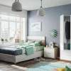Guardaroba 2 ante Donan, 82x52h180 cm, Bianco e Rovere<Dmora Online