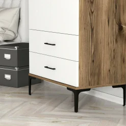 Guardaroba 2 ante Doriana, 80x201h48 cm, Noce e Bianco<Dmora Fashion
