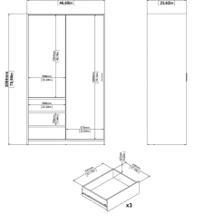 Guardaroba 2 ante Dscalvin, 60x119 h200 cm,<Dmora Hot