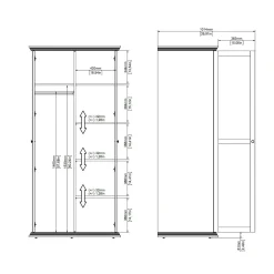 Guardaroba 2 ante Dscapol, 63x96 h200 cm,<Dmora Outlet