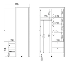 Guardaroba 2 ante Dscarlat, 58x102 h199 cm,<Dmora Best