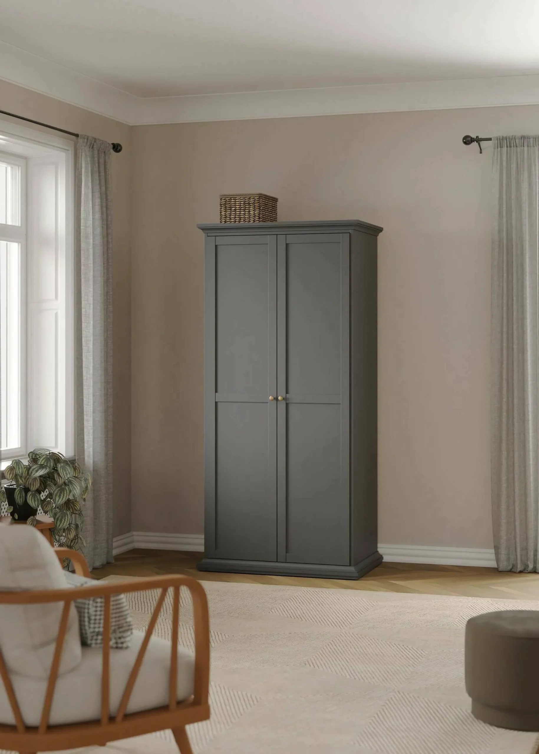 Guardaroba 2 ante Dschen, 96x61 h201 cm,<Dmora Discount