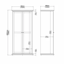 Guardaroba 2 ante Dschen, 96x61 h201 cm,<Dmora Outlet