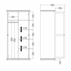 Guardaroba 2 ante Dschen, 96x61 h201 cm,<Dmora Outlet