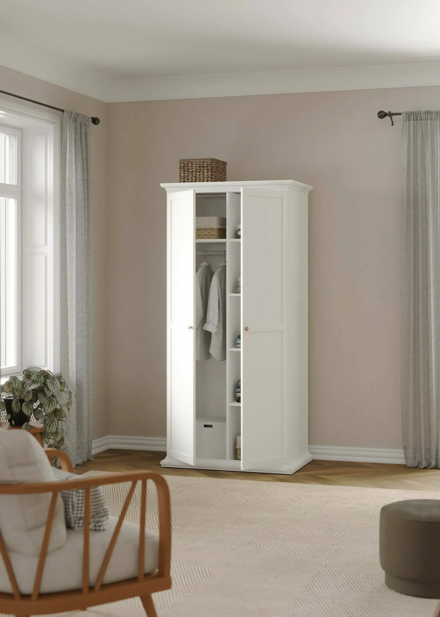 Guardaroba 2 ante Dschen, 96x61 h201 cm,<Dmora Outlet