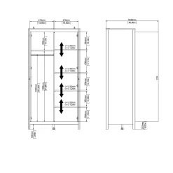 Guardaroba 2 ante Dsciacc, 58x102 h199 cm,<Dmora Sale