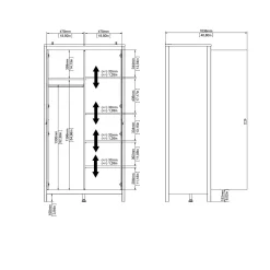 Guardaroba 2 ante Dsciacc, 58x102 h199 cm,<Dmora Fashion