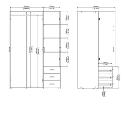 Guardaroba 3 ante Dseculi, 115x49 h175 cm,<Dmora Online