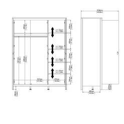 Guardaroba 3 ante Dsemiol, 58x150 h199 cm,<Dmora Store
