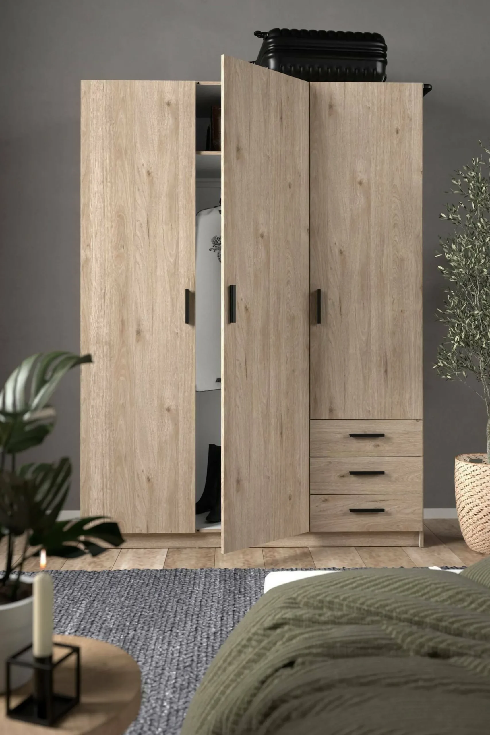 Guardaroba 3 ante Dsenk, 50x147 h200 cm,<Dmora Shop