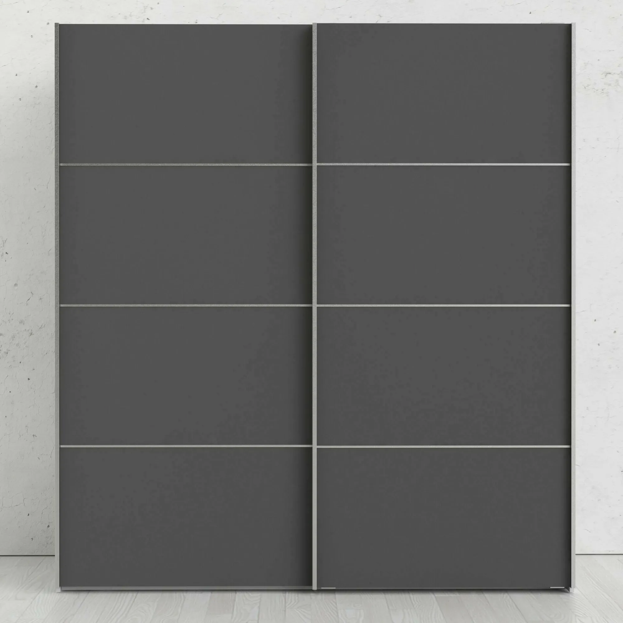 Guardaroba 2 ante Dsoldan, 182x64 h202 cm, Bianco e Grigio<Dmora New