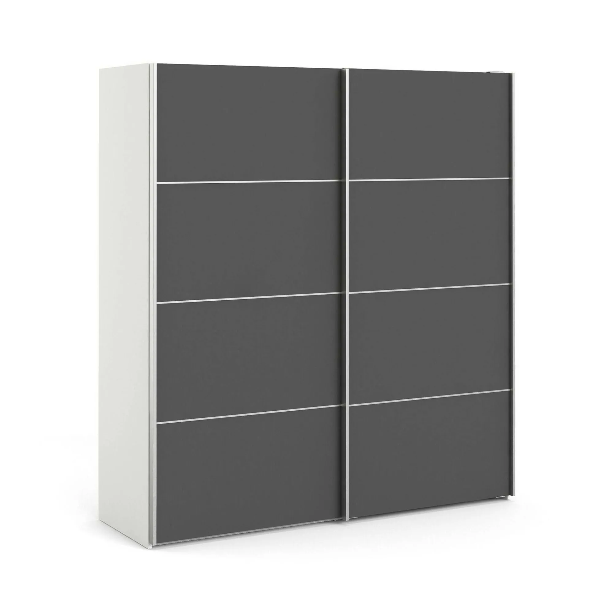 Guardaroba 2 ante Dsoldan, 182x64 h202 cm, Bianco e Grigio<Dmora New