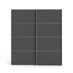 Guardaroba 2 ante Dsoldan, 182x64 h202 cm, Bianco e Grigio<Dmora New