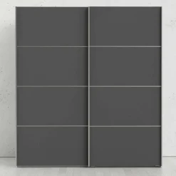Guardaroba 2 ante Dsolig, 182x64 h202 cm, Bianco e Grigio<Dmora Cheap