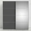 Guardaroba 2 ante Dsolin, 182x64 h202 cm, Bianco e Grigio<Dmora Hot