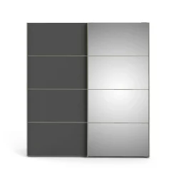 Guardaroba 2 ante Dsolin, 182x64 h202 cm, Bianco e Grigio<Dmora Hot