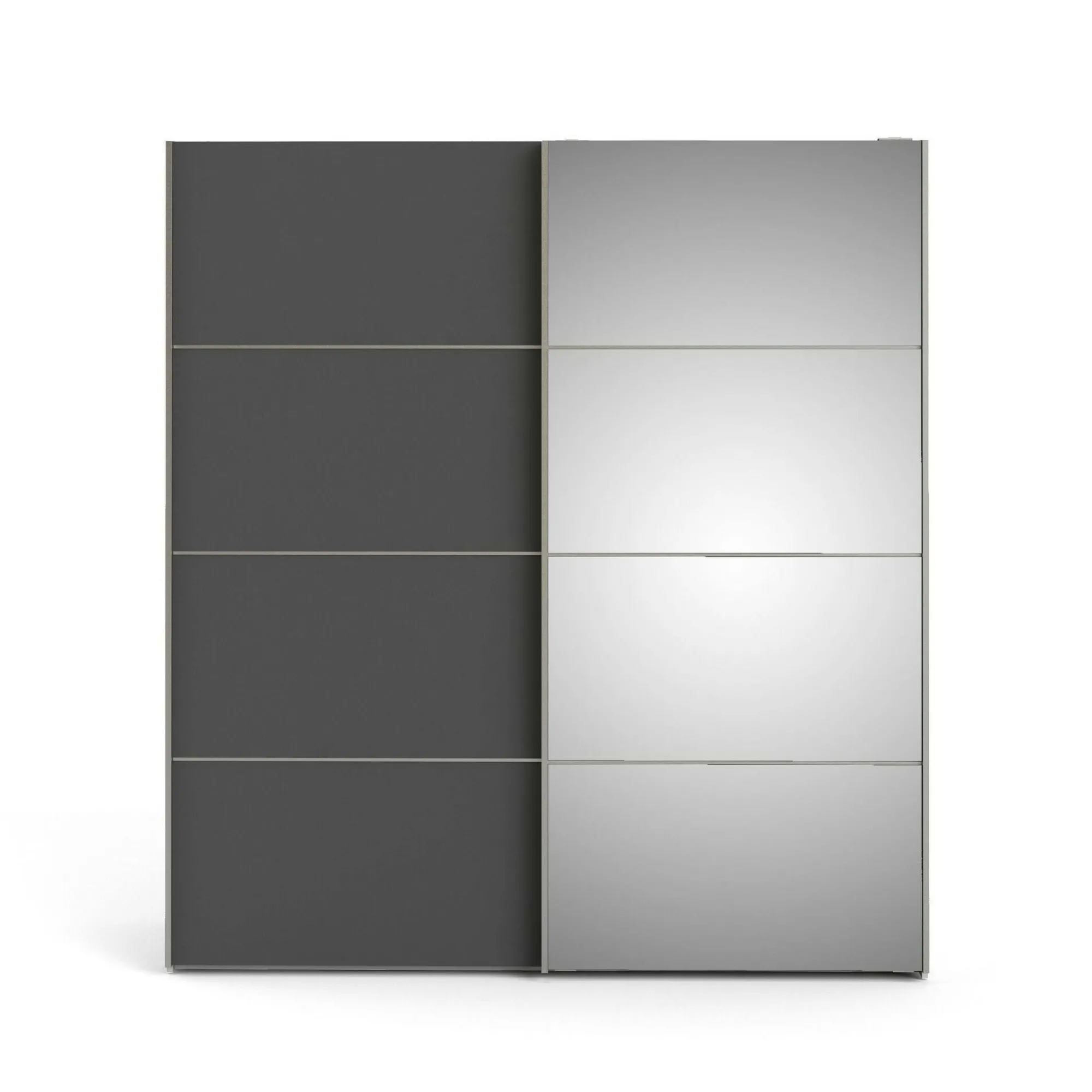 Guardaroba 2 ante Dsolin, 182x64 h202 cm, Bianco e Grigio<Dmora Hot