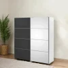 Guardaroba 2 ante Dsorb, 182x64 h202 cm, Bianco e Grigio<Dmora Flash Sale