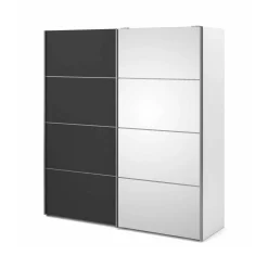 Guardaroba 2 ante Dsorb, 182x64 h202 cm, Bianco e Grigio<Dmora Flash Sale