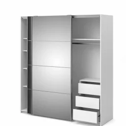 Guardaroba 2 ante Dsorb, 182x64 h202 cm, Bianco e Grigio<Dmora Flash Sale