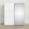 Guardaroba 2 ante Dsorbell, 196x68 h220 cm, Bianco e Grigio<Dmora Outlet