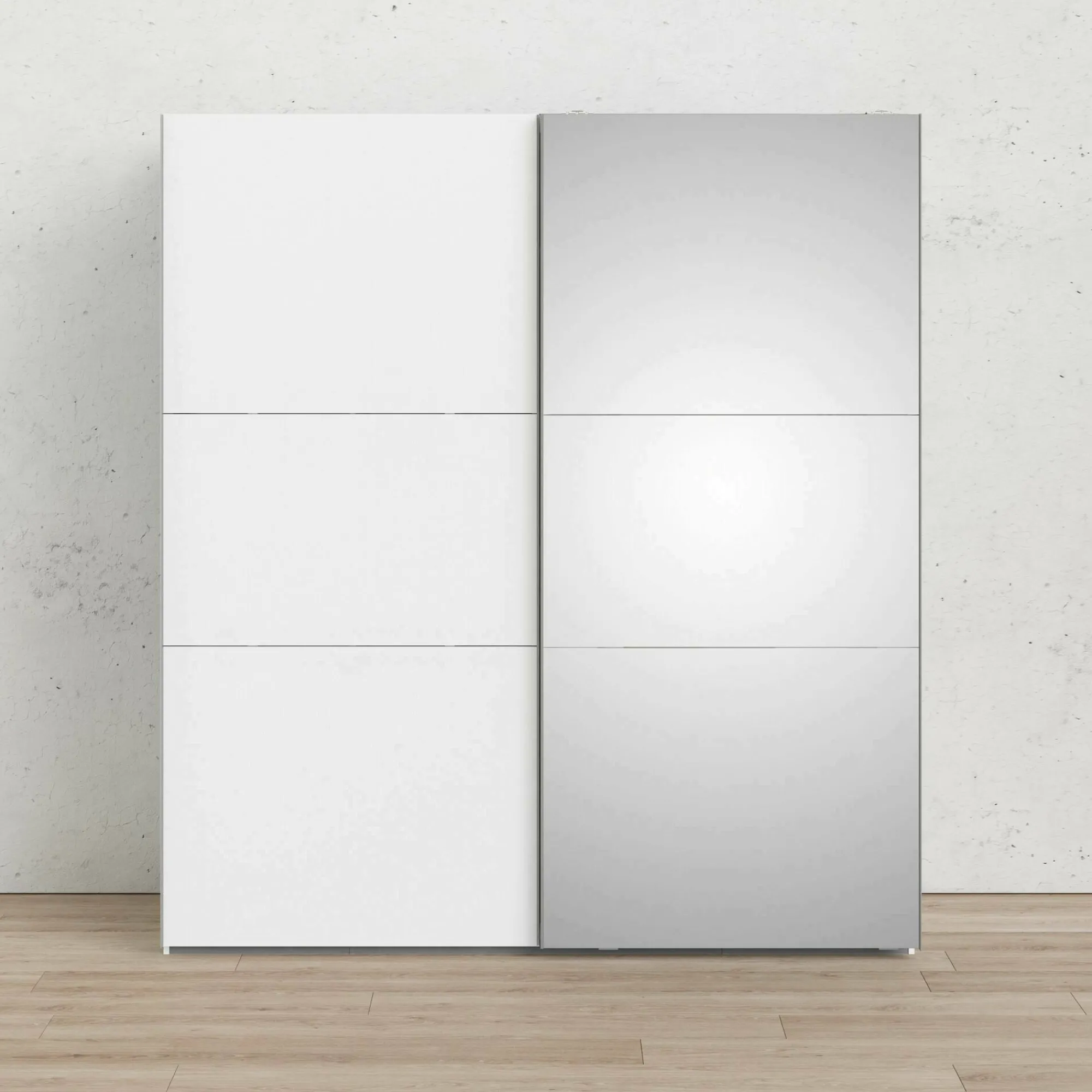 Guardaroba 2 ante Dsorbell, 196x68 h220 cm, Bianco e Grigio<Dmora Outlet