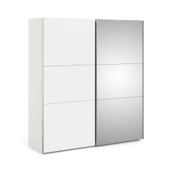 Guardaroba 2 ante Dsorbell, 196x68 h220 cm, Bianco e Grigio<Dmora Outlet