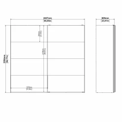 Guardaroba 2 ante Dspinos, 61x243 h220 cm, Bianco e Nero<Dmora Discount
