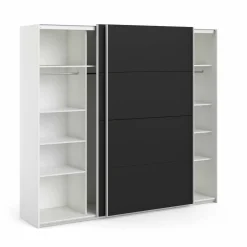 Guardaroba 2 ante Dspinos, 61x243 h220 cm, Bianco e Nero<Dmora Discount