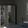 Guardaroba 2 ante Dspur, 61x150 h200 cm, Bianco e Grigio<Dmora Shop