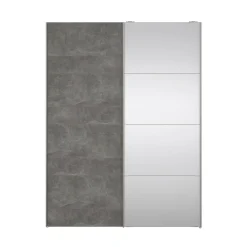 Guardaroba 2 ante Dspur, 61x150 h200 cm, Bianco e Grigio<Dmora Shop
