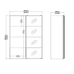 Guardaroba 2 ante Dspur, 61x150 h200 cm, Bianco e Grigio<Dmora Shop