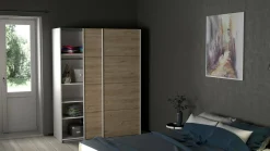 Guardaroba 2 ante Dstang, 61x150 h200 cm, Bianco e Rovere<Dmora Flash Sale