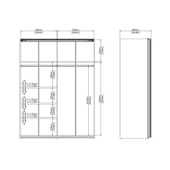 Guardaroba 2 ante Dstang, 61x150 h200 cm, Bianco e Rovere<Dmora Flash Sale