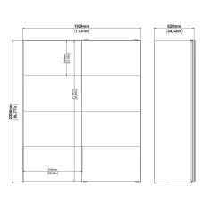 Guardaroba 2 ante Dvergan, 62x182 h220 cm,<Dmora Store
