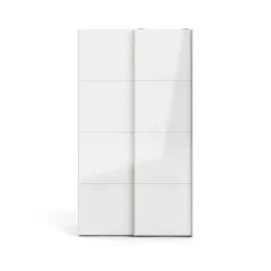 Guardaroba 2 ante Fabre, Mobile camera da letto, Cabina armadio portabiti, Armadio appendiabiti, 62x122 h220 cm, Bianco<Dmora Shop