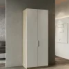 Guardaroba 2 ante Fioretta, 79x51 h203 cm, Rovere e Bianco opaco<Dmora Clearance