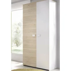 Guardaroba 2 ante Firmin, 90x53 h202 cm, Bianco e Rovere<Dmora Best Sale
