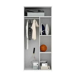 Guardaroba 2 ante Firmin, 90x53 h202 cm, Bianco e Rovere<Dmora Best Sale
