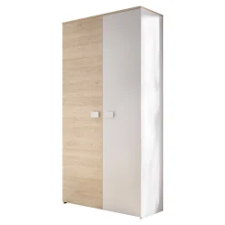 Guardaroba 2 ante Firmin, 90x53 h202 cm, Bianco e Rovere<Dmora Best Sale