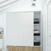 Guardaroba 2 ante Ineng, 140x60 h200 cm, Bianco e Rovere<Dmora New